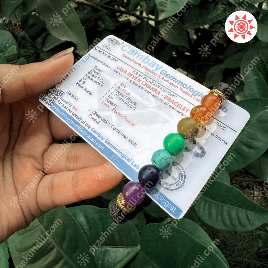 Lava 7 Chakra Bracelet by Best astrology consultation company- prashnakundli.com