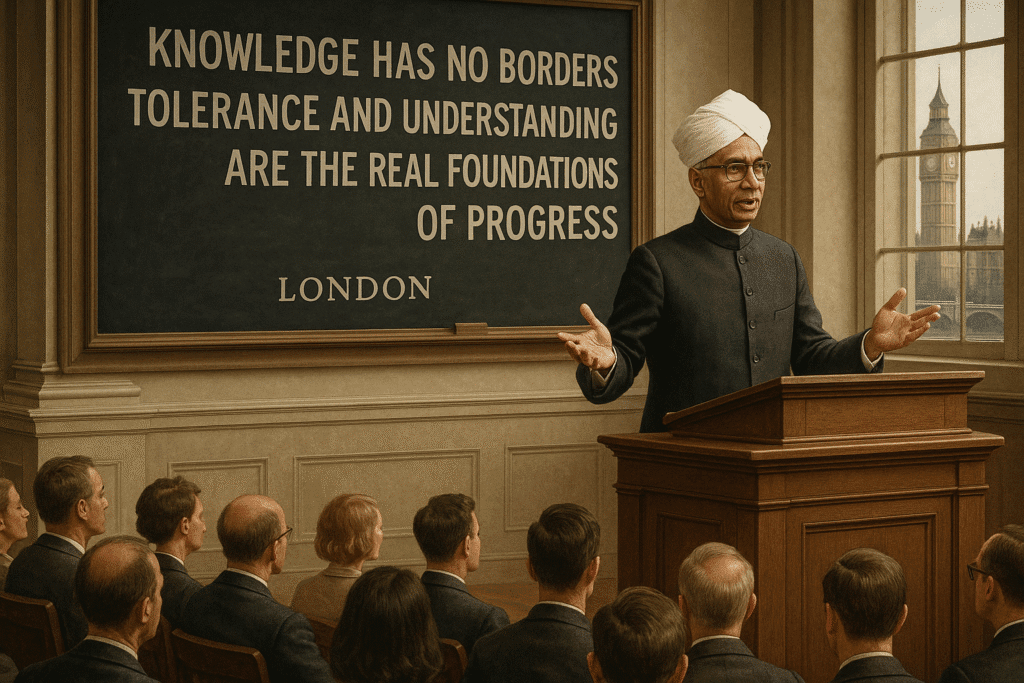 Lecture on Knowledge and Progress Best Astrology Consultion With free kundli analysis Dr Sarvepalli Radhakrishnan is giving a lecture in London