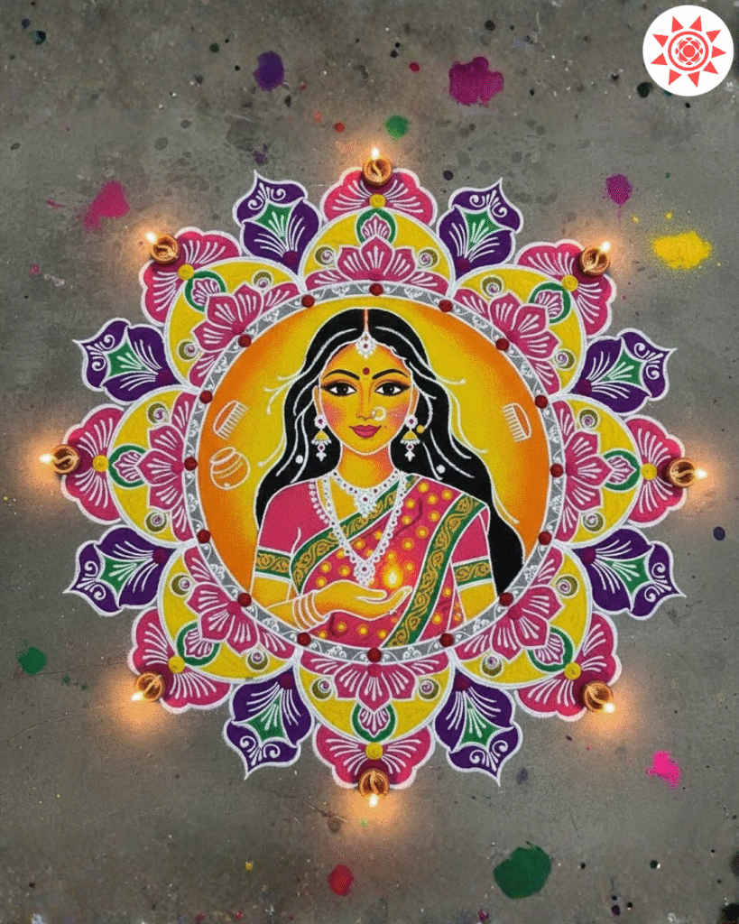 Rangoli Design for Roop Chaturdashi