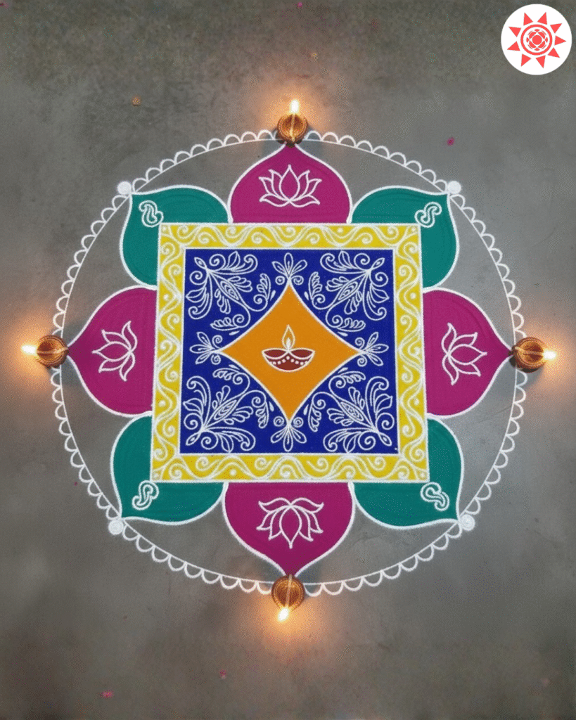 Rangoli Design for Roop Chaturdashi