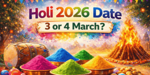Holi 2026 colorful powder splash with clay pots and vibrant gulal celebrating the Indian festival of colors Holi