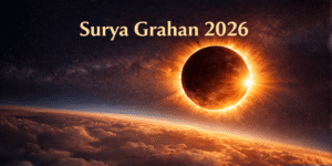 Surya Grahan 2026 total solar eclipse in space realistic HD landscape view