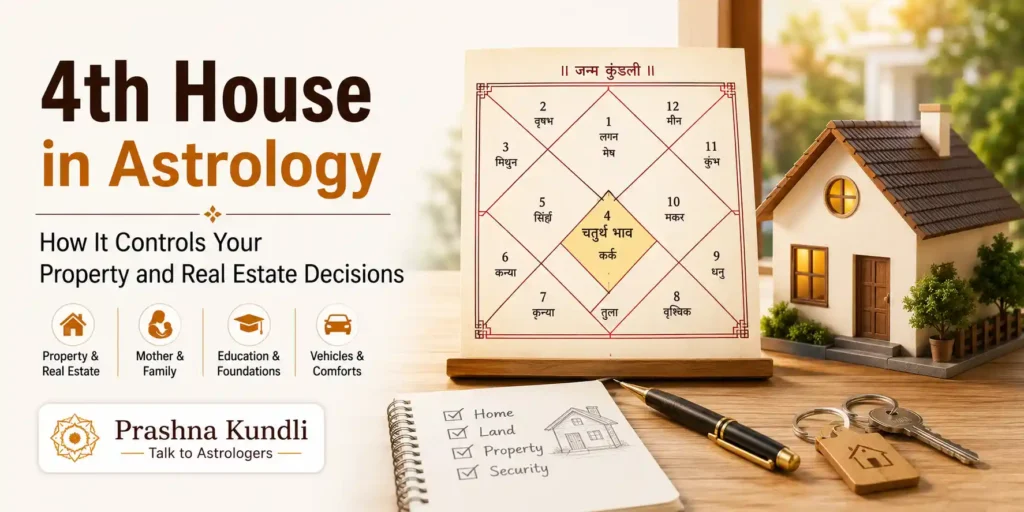 4th House in Astrology showing Vedic birth chart for property, home, and real estate decisions