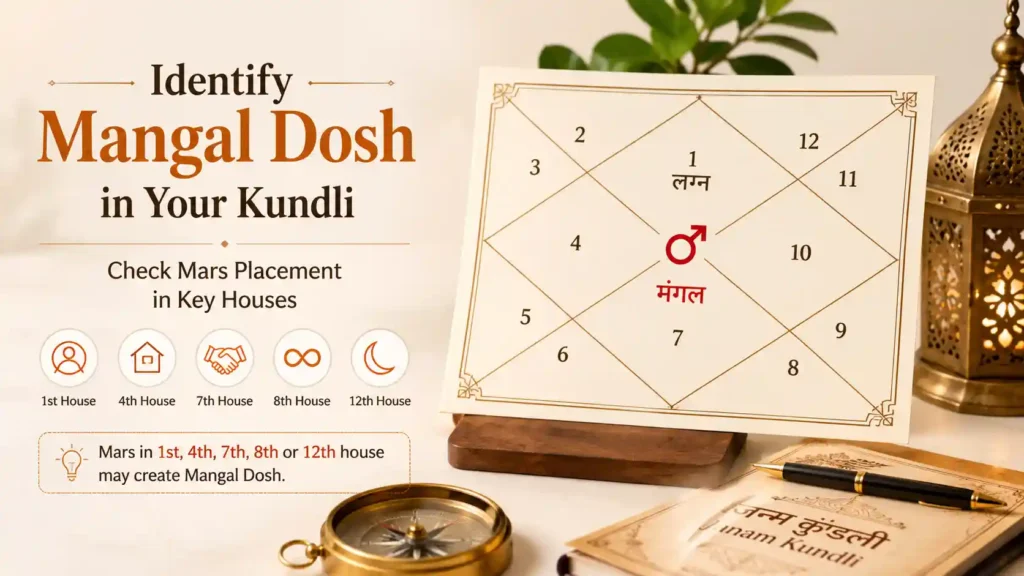 How to Check Manglik or Not by checking Mars placement in a Vedic Kundli for Mangal Dosh